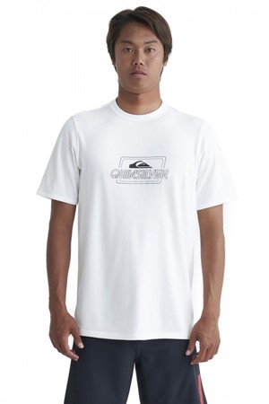남성 화이트 반팔 래쉬 티셔츠 (QE21RE124WHT)