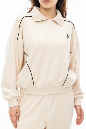 여성 베이지 ALL-TIME 모던 폴로 티셔츠(VE11FH319WDR)