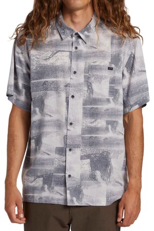 남성 그레이 프린트 패턴 반팔 셔츠 (AE11SH181PHZ)