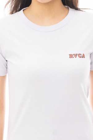 여성 화이트 면 슬림 반팔 티셔츠(VE11ST324FOG)