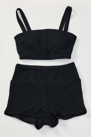 여성 와플 서프 비키니 수영복 (WF11BK063BLK)