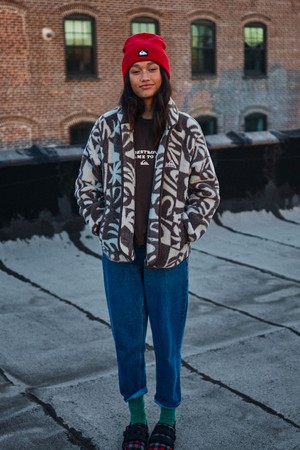 여성 CHALOK 플리스 쉐르파 자켓 (QF41JK042CSD)