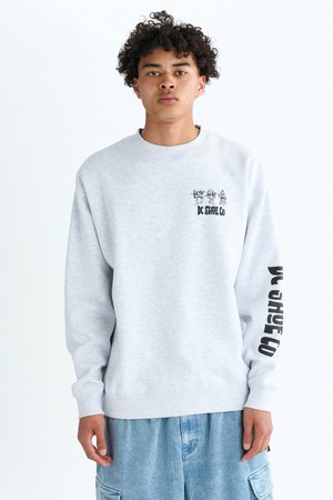 와이드 핏 긴팔 티셔츠 (DF31LT018GRY)