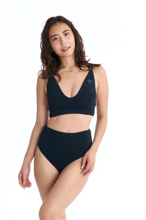 [온라인단독] 록시 SAND FLOW 하이웨스트 비키니 세트 (RG21BK801BLK)