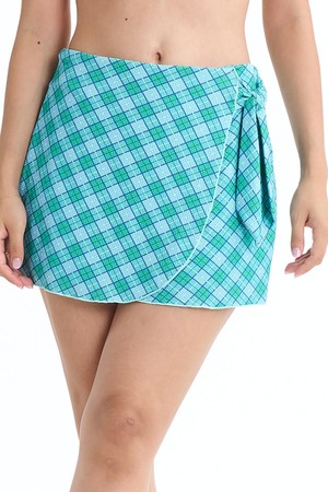 CALMAIR 프론트 랩 스커트 팬츠 (RG21RT803BLU)