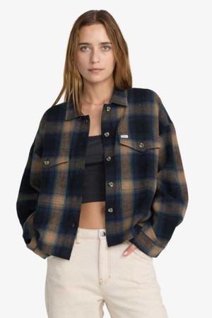 여성 BONITO BOXY FLANNEL 셔츠 (VG31JK109BLK)