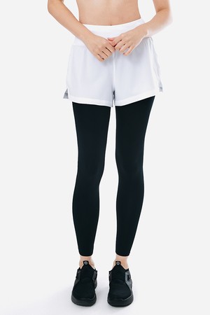 [배럴] 우먼 에센셜 허리밴드 9부 레깅스 쇼츠 화이트 (B5SWWLP004WHT)_WHITE-a