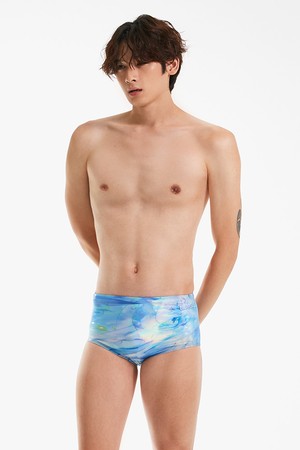 [배럴] 맨 스플래쉬 리플렉션 숏사각 수영복 블루 (B5FMSMS601BLU)_BLUE-a