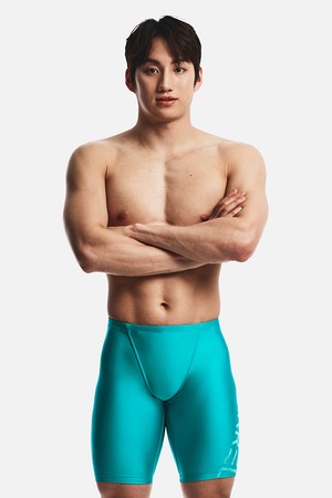 [배럴] 베이직 빅로고 4부 재머 수영복 터콰이즈 (B6SMSMS103TRQ)_BLUE-a