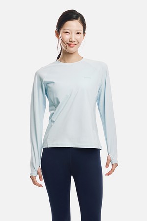 [배럴] 우먼 에센셜 릴렉스핏 래쉬가드 아쿠아블루 (B6SWWRG001AQB)_BLUE-a