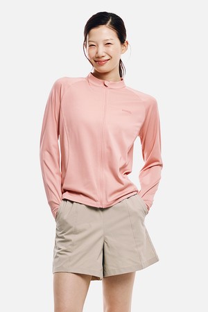 [배럴] 우먼 에센셜 릴렉스핏 집업 래쉬가드 더스티핑크 (B6SWWZR001DYP)_PINK-a