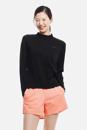 [배럴] 우먼 에센셜 릴렉스핏 집업 래쉬가드 블랙 (B6SWWZR001BLK)_BLACK-a