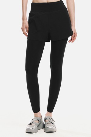 [배럴] 우먼 에센셜 허리밴드 9부 레깅스 쇼츠 블랙 (B6SWWLP004BLK)_BLACK-a