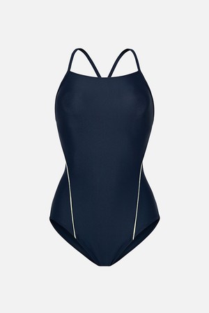 [배럴] 베이직 샤인핑 앵글백 원피스 수영복 딥네이비 (B6SWSWS031DNV)_NAVY-a