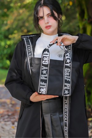 [퍼디] 피키 테잎 레터링 토트-bag_BLACK-a