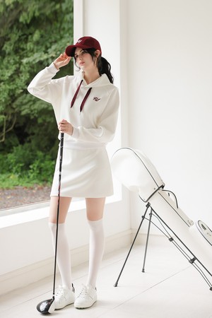 [퍼디] SET/볼륨 네오프렌 후드 스커트세트 [아이보리+아이보리]_IVORY-a