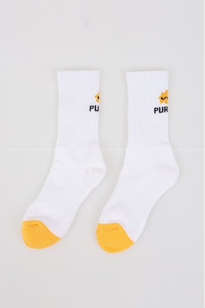 [퍼디] 컬러블록 크루삭스_YELLOW-a