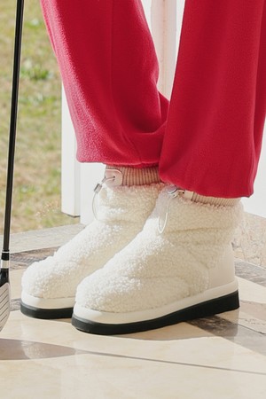 [퍼디] 그리드 덤블 숏 부츠(4cm)_IVORY-a