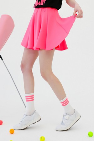 [퍼디] 시그니처 플레어스커트 [네온핑크]_PINK-a