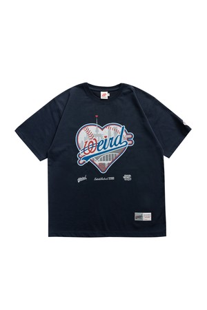 위얼드월드 하트 타워 티셔츠 네이비