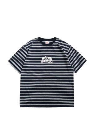위얼드월드 아크로고 스트라이프 티셔츠