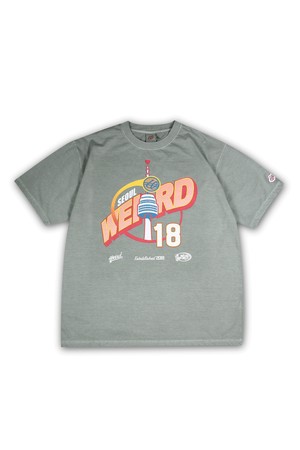 위얼드 타워 피그먼트 티셔츠_GREY