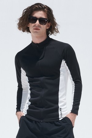 제테스 남성 에어쿠션 릴렉스핏 집업 래쉬가드 M_3A885X_BLACK-a