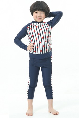 제테스 남아동 9부 긴팔 래쉬가드 세트 B_1O871X_NAVY-a