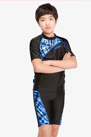 제테스 남아동 반팔 래쉬가드 세트 블랙 B_1O627X_BLACK-a