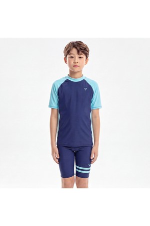 제테스 남아동 반팔 래쉬가드 실내수영복 수모 세트 민트 B_1O883X_NAVY-a
