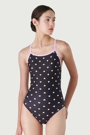 제테스 여성 파워쉴드 크로스 딥 티어드롭백 원피스 수영복 HEART PINK L9A6054X