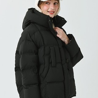25FW 더블 오프닝 후드 아노락 오버 힙 덕 다운 블랙 쟈켓-a
