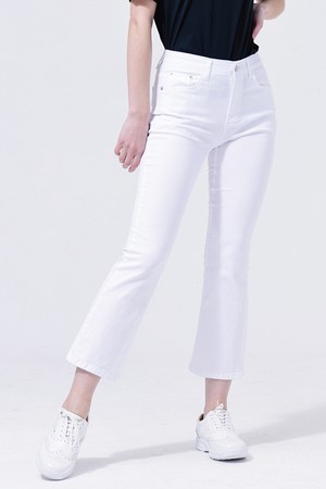 26SS 면 스판 허리 밴드 쎄미 부츠 컷 8부 팬츠_WHITE-a