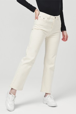 25FW 면 스판 일자 핏 허리 스판 안 기모 크림 아이보리 팬츠_IVORY-a