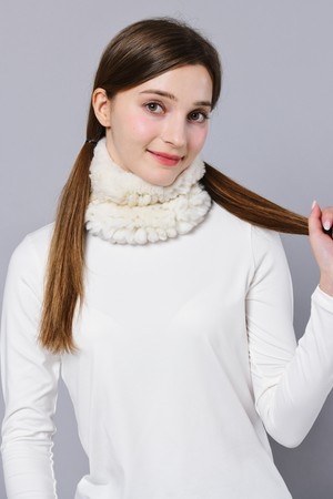 25FW 천연 렉스 퍼 아이보리 넥 워머_IVORY-a