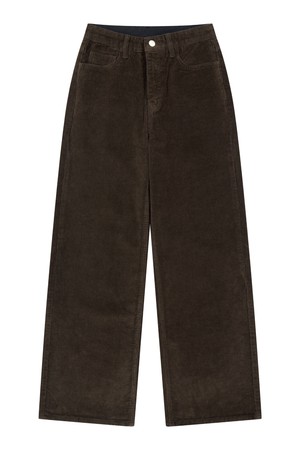 25FW 코듀로이 면 스판 키 포켓 일자 핏 허리 스판 브라운 9부 팬츠_BROWN-a