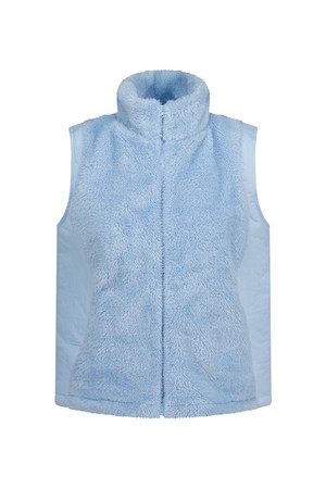 25FW 보아 모크 넥 카라 패딩 패치 레귤러 핏 소프트 블루 패딩 베스트_BLUE-a