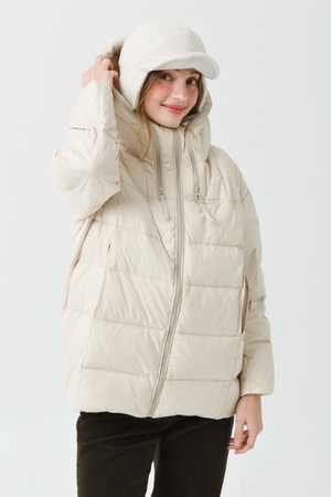25FW 후드 아노락 경량 덕 다운 베이지 오버 힙 쟈켓_BEIGE-a
