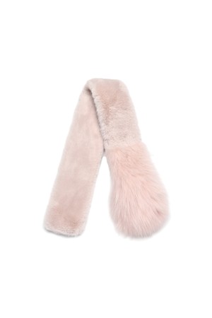 25FW 천연 폭스  앤  퍼  패치  소프트 웜 핑크 넥 워머_PINK-a