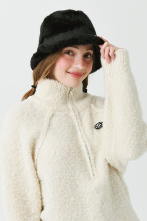 25FW 퍼 블랙 버킷 햇_BLACK-a