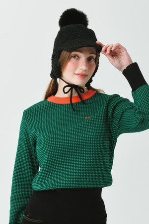 25W 소프트 타입 뽀글이 블랙 방울 귀달이 캡_BLACK-a