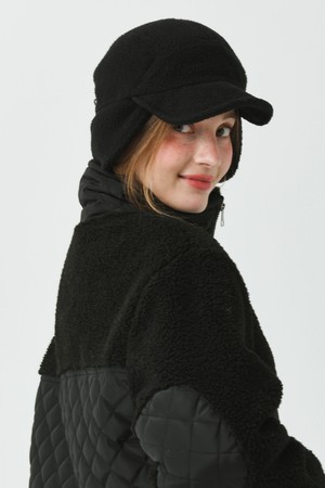 25W 소프트 플리스 사이즈 조리개 블랙 귀달이 캡_BLACK-a