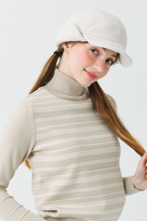 25W 소프트 플리스 사이즈 조리개 아이보리 귀달이 캡_IVORY-a