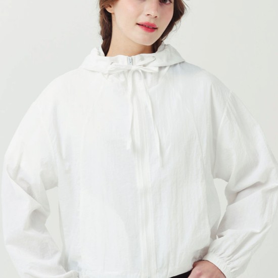 26SS 소프트 경량 아노락 루즈 핏 화이트 바람막이 쟈켓
