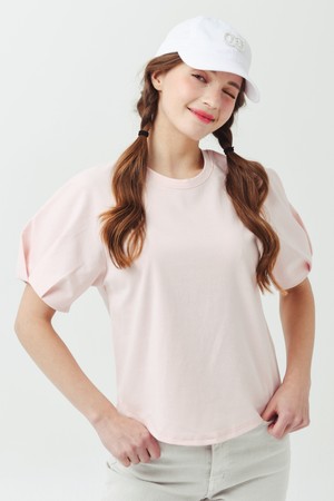 26SS 나글란 퍼프 소매 스프링 핑크 라운드 티셔츠_PINK-a
