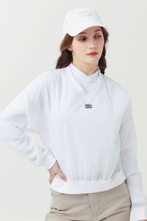 26SS 경량 브이넥 크롭 화이트 바람막이_WHITE-a