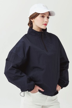 26SS 하프집 경량 플 오버형 오버핏 네이비 바람막이_NAVY-a