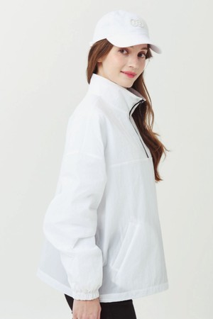 26SS 하프집 경량 플 오버형 오버핏 화이트 바람막이_WHITE-a