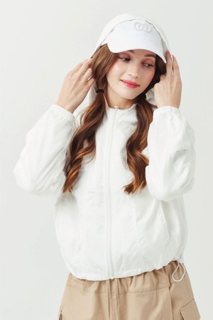 26SS 매쉬 패치 루즈 핏 화이트 바람막이_WHITE-a