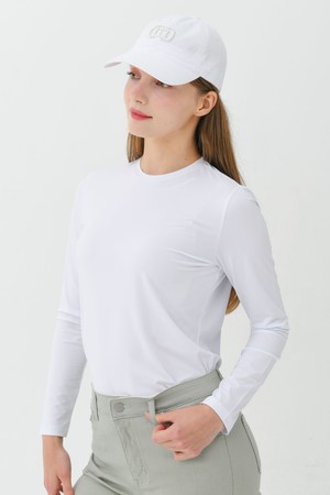 26SS 쿨 냉감 소재 라운드 넥 화이트 긴팔 티셔츠_WHITE-a